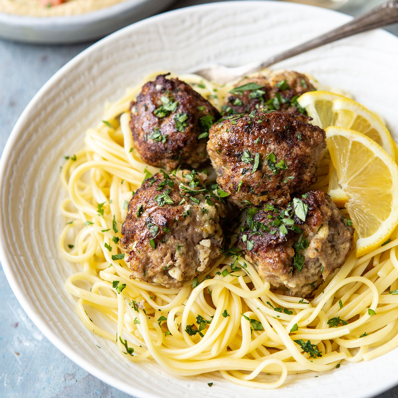 Mediterranean Style Turkey Meatballs With Lemon Pasta Shady Brook Farms