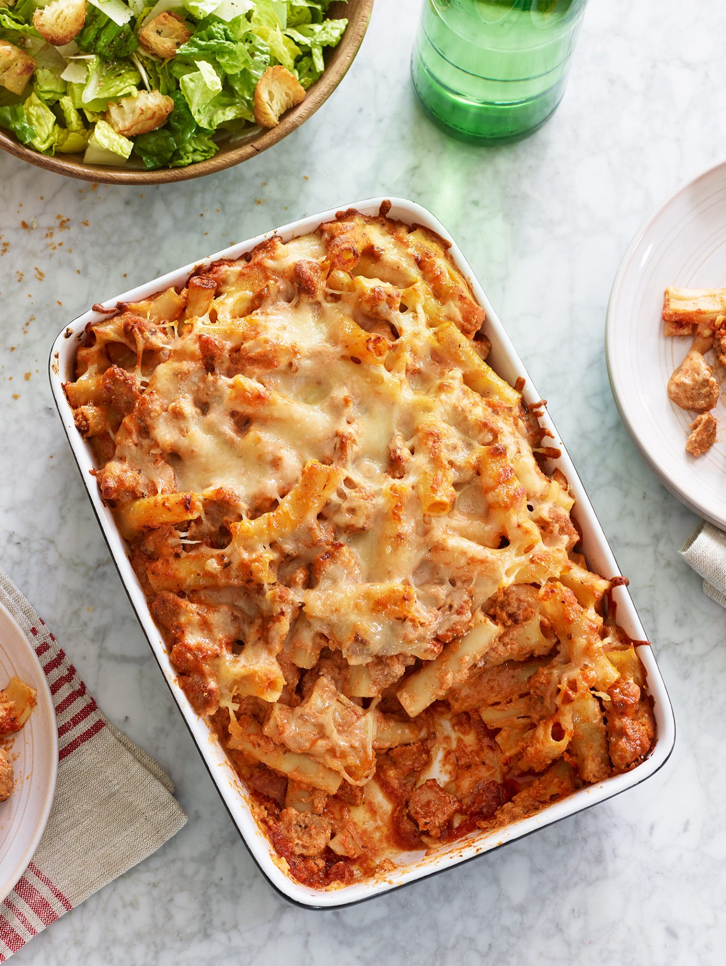 Baked Ziti With Turkey Sausage Recipe Shady Brook Farms