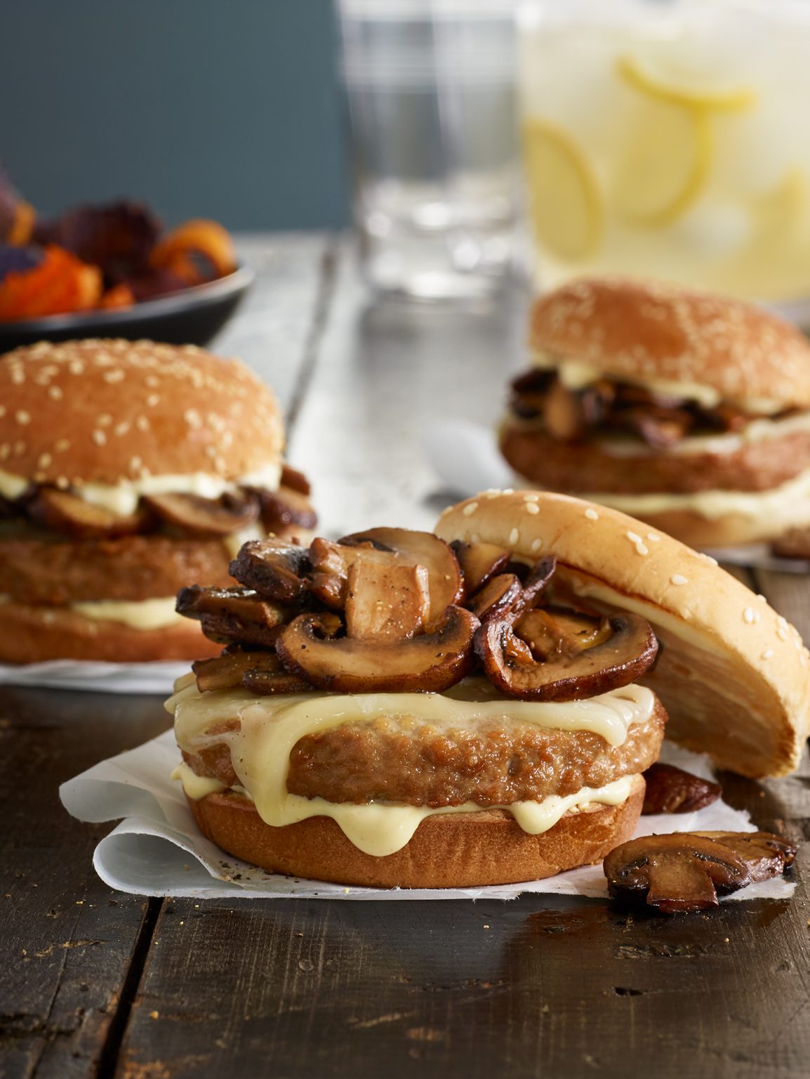 Dijon Swiss Turkey Burgers Recipe Shady Brook Farms