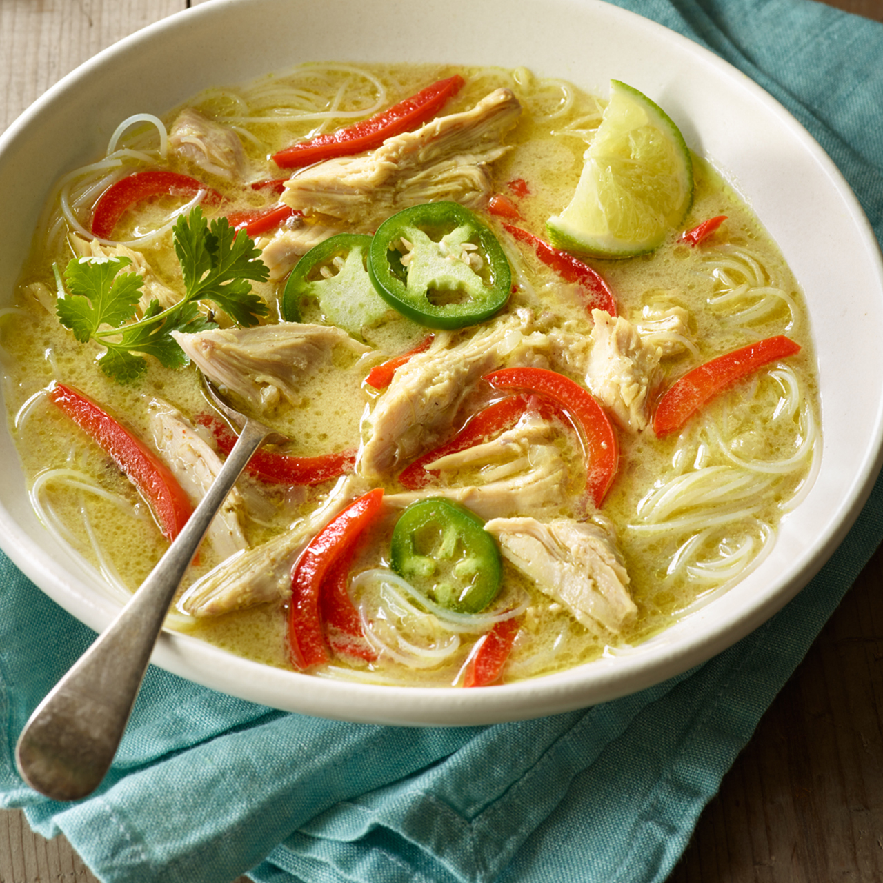 SlowCooked Coconut Curry Turkey Noodle Soup Recipe Shady Brook Farms