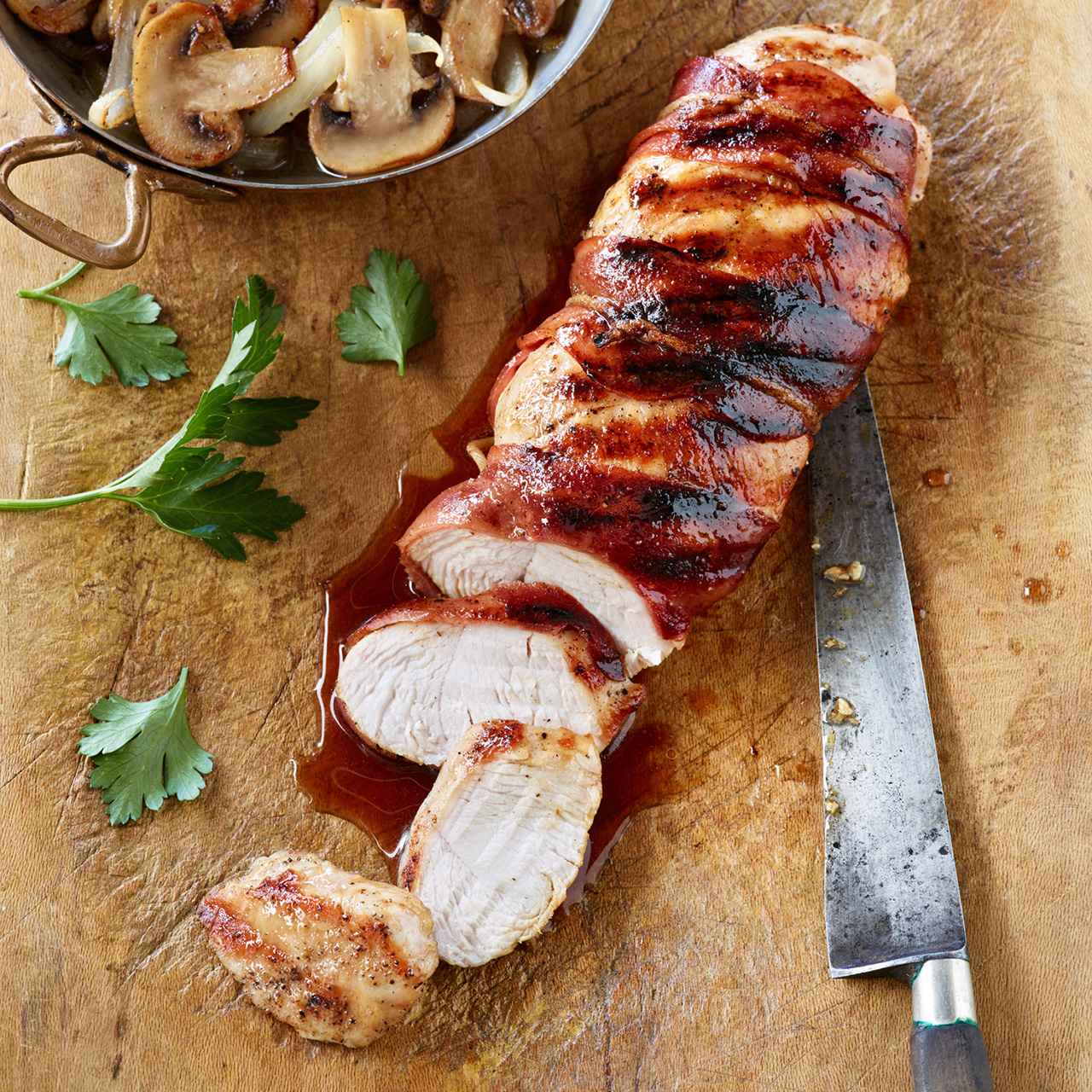 Grilled Turkey Tenderloin With Mushroom Sauce Recipe Shady Brook Farms