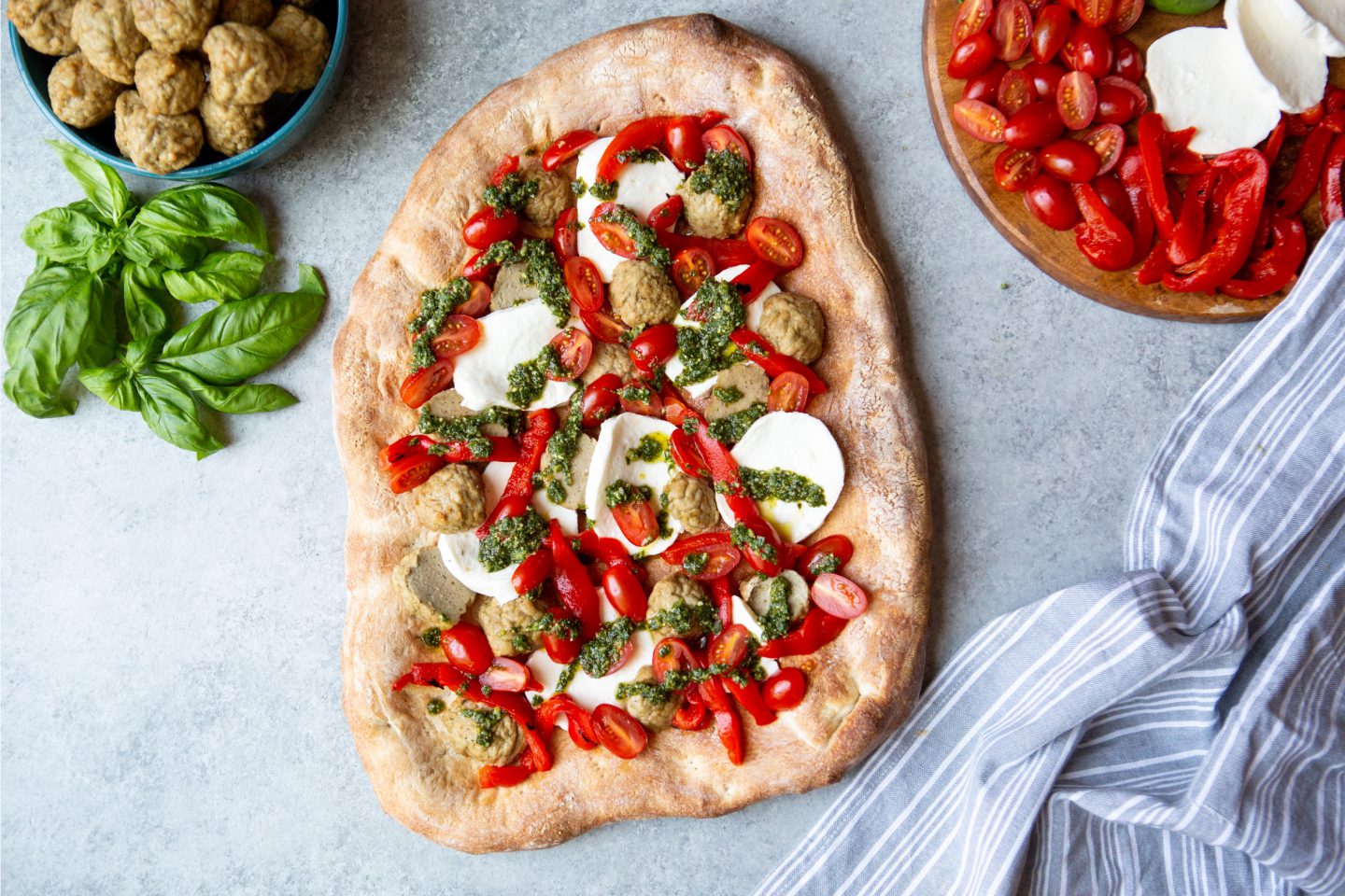 Meatball, Spinach, Ricotta Pizza - Shady Brook Farms