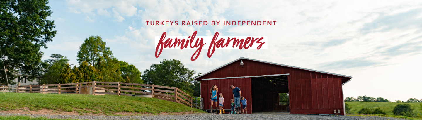 Turkeys Raise by Independent Family Farmers Banner