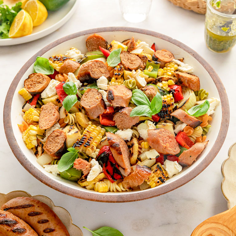 Recipe: Pasta Salad with Grilled Summer Vegetables and Fresh Mozzarella