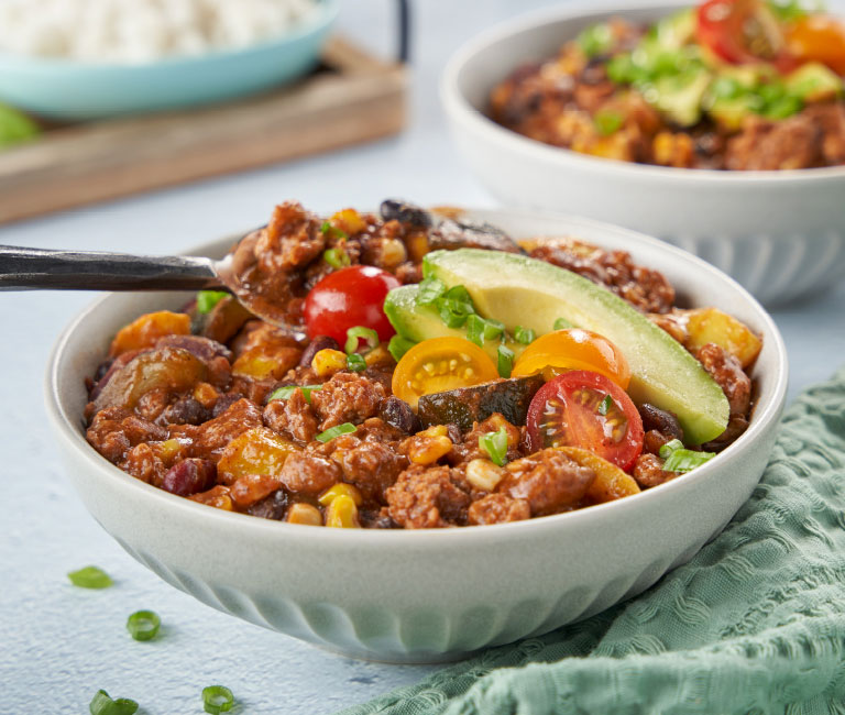 Ground turkey in bowl