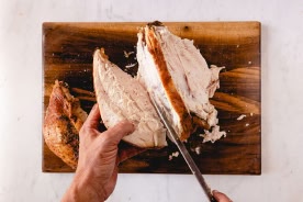 carving whole turkey